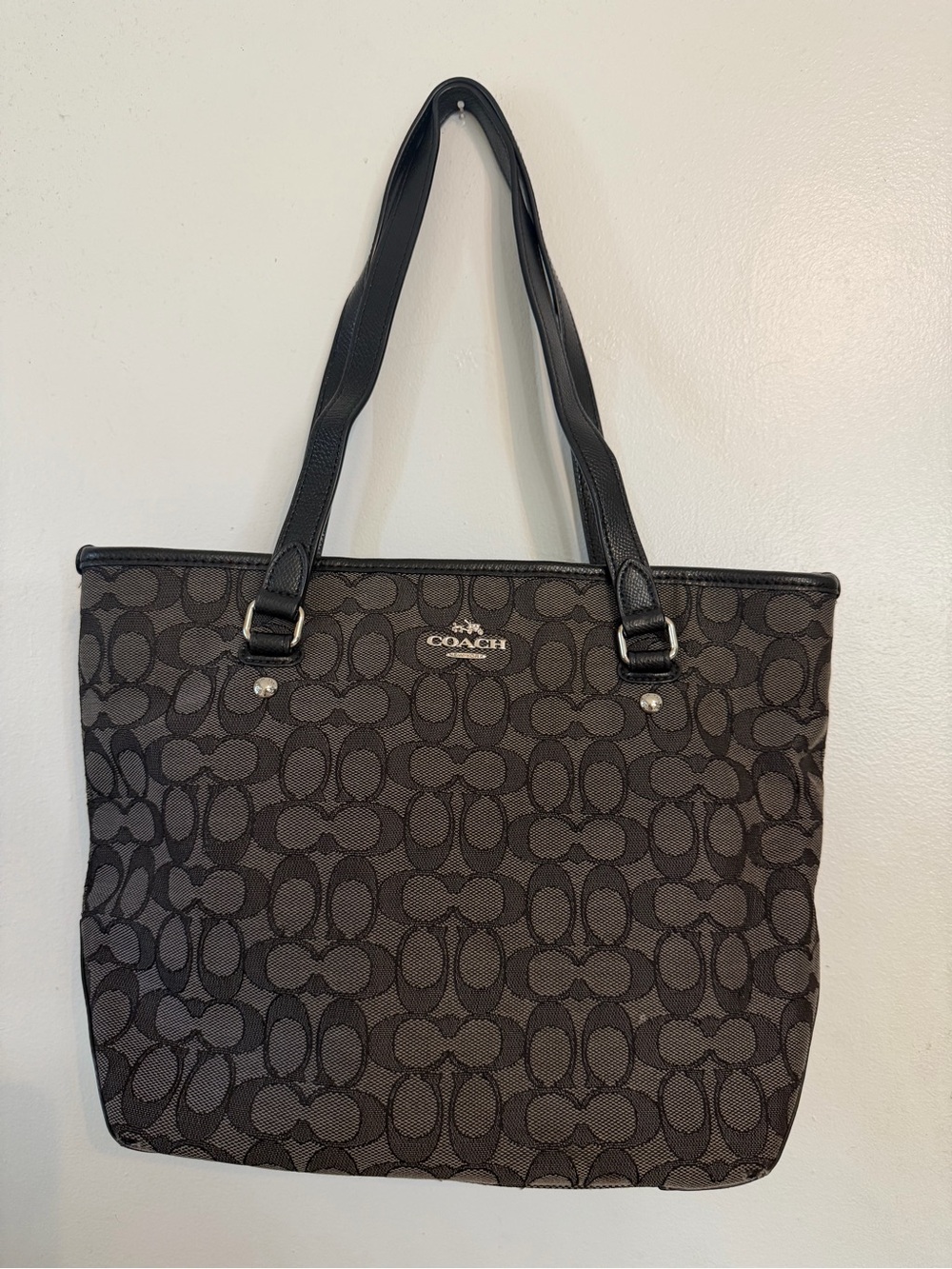 Coach Black and Charcoal Signature Tote